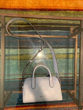 Nine West Light Gray Embossed Crossbody Satchel